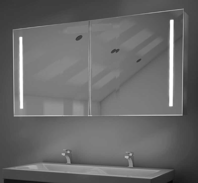 Reis Kosten gemiddelde Aluminium badkamer spiegelkast met LED verlichting, verwarming, sensor en  stopcontact 100x70 cm - Designspiegels