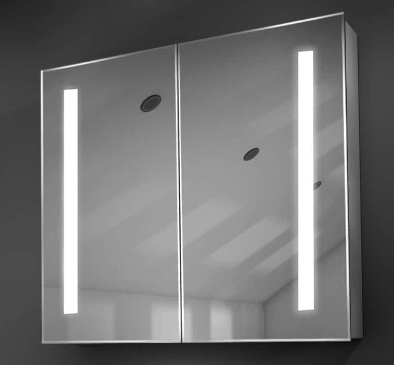 duim De layout Strikt Aluminium badkamer spiegelkast met LED verlichting, verwarming, sensor en  stopcontact 80x70 cm - Designspiegels