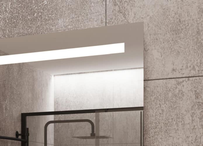 Badkamerspiegel met LED verlichting, verwarming, sensor, dimfunctie en make-up spiegel 120x70 cm -