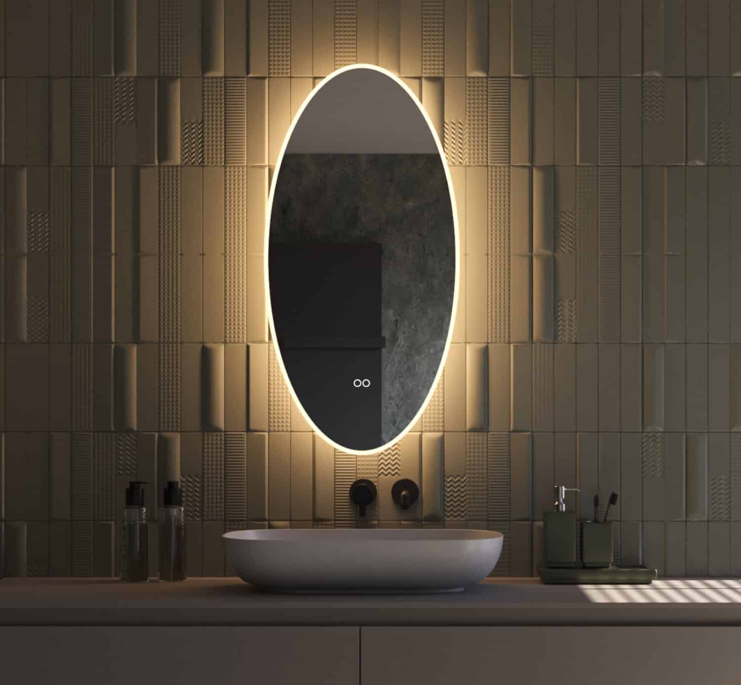 Deze stijlvolle ovale spiegel van 45x90 cm is een ware eye-catcher in de badkamer en daarnaast van alle gemakken voorzien